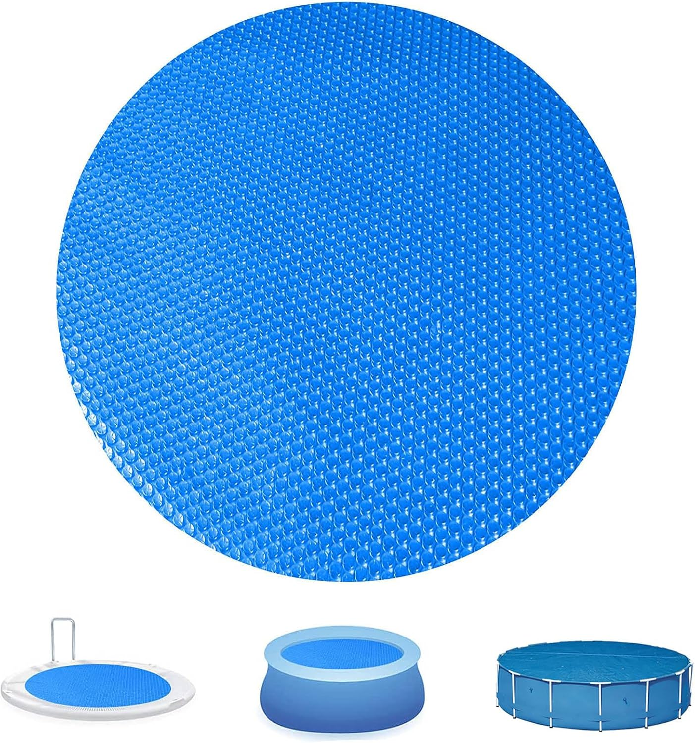 Solar Pool Covers Blankets, round Solar Pool Cover for above Ground and in Ground Pool round Swimming Pools, Solar Pool Hot Tub Floating Thermal Blanket Dustproof Cover (12 Ft)