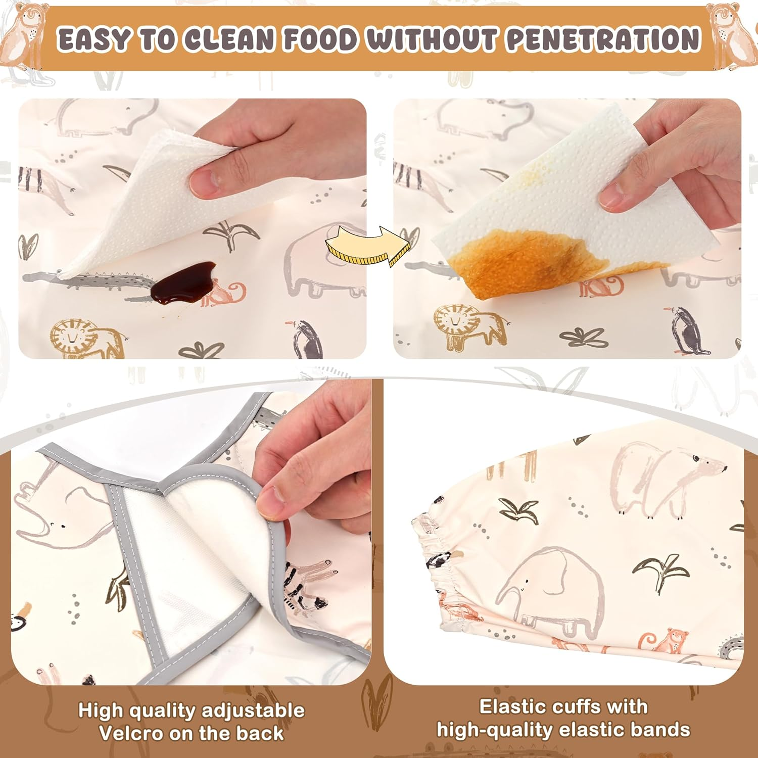 Little Dimsum Mess-Proof Baby Bibs|Infant Toddler Long Sleeve Waterproof Feed... - Picture 4 of 14