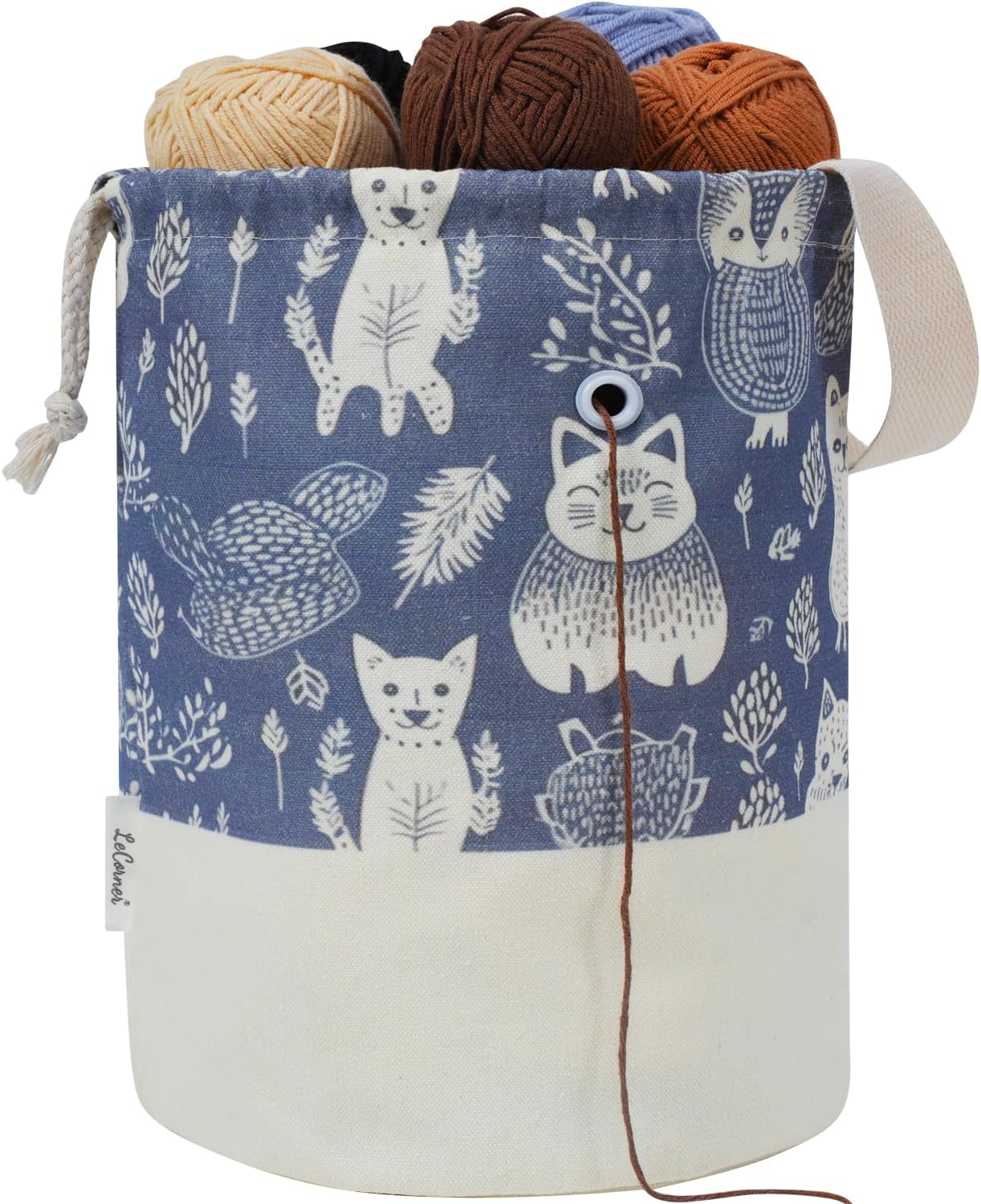 Yarn Bag, Large Crochet Bag Organizer, Drawstring Yarn Storage Knitting Bags, Portable Mini Yarn Holder for Crocheting Project, Store Skein Ball, Needles Accessories