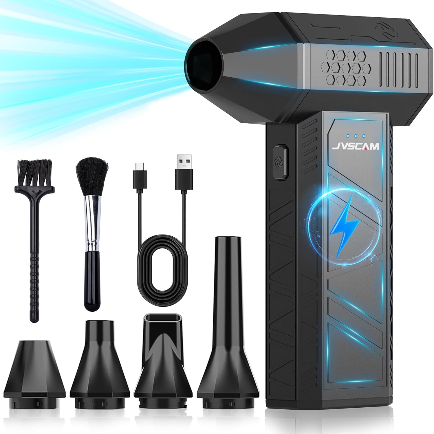 X3 Compressed Air Duster - Electric Air Duster with Brushless Motor,3 Gear Adjustable - Mini Snow Blower- Rechargeable Air Duster for PC, Keyboard, Car,Outdoors,Home,Snow and Leaves Clearing