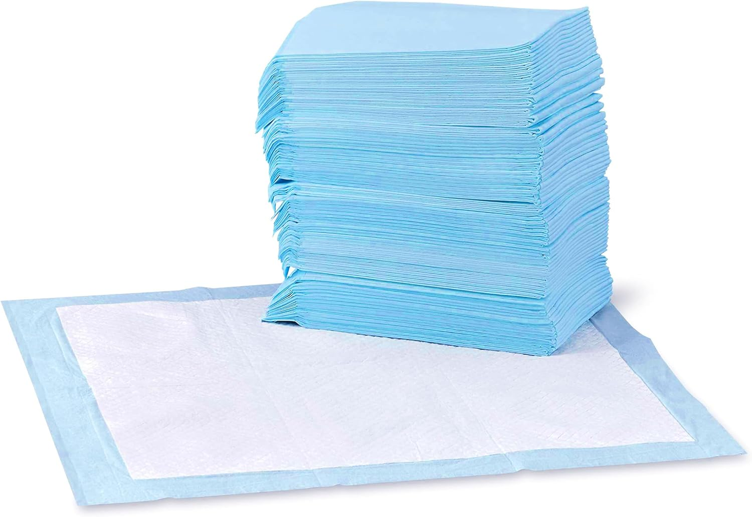 Dog and Puppy Pee Pads, 5-Layer Leak-Proof Super 22X22 100 Count, Blue & White