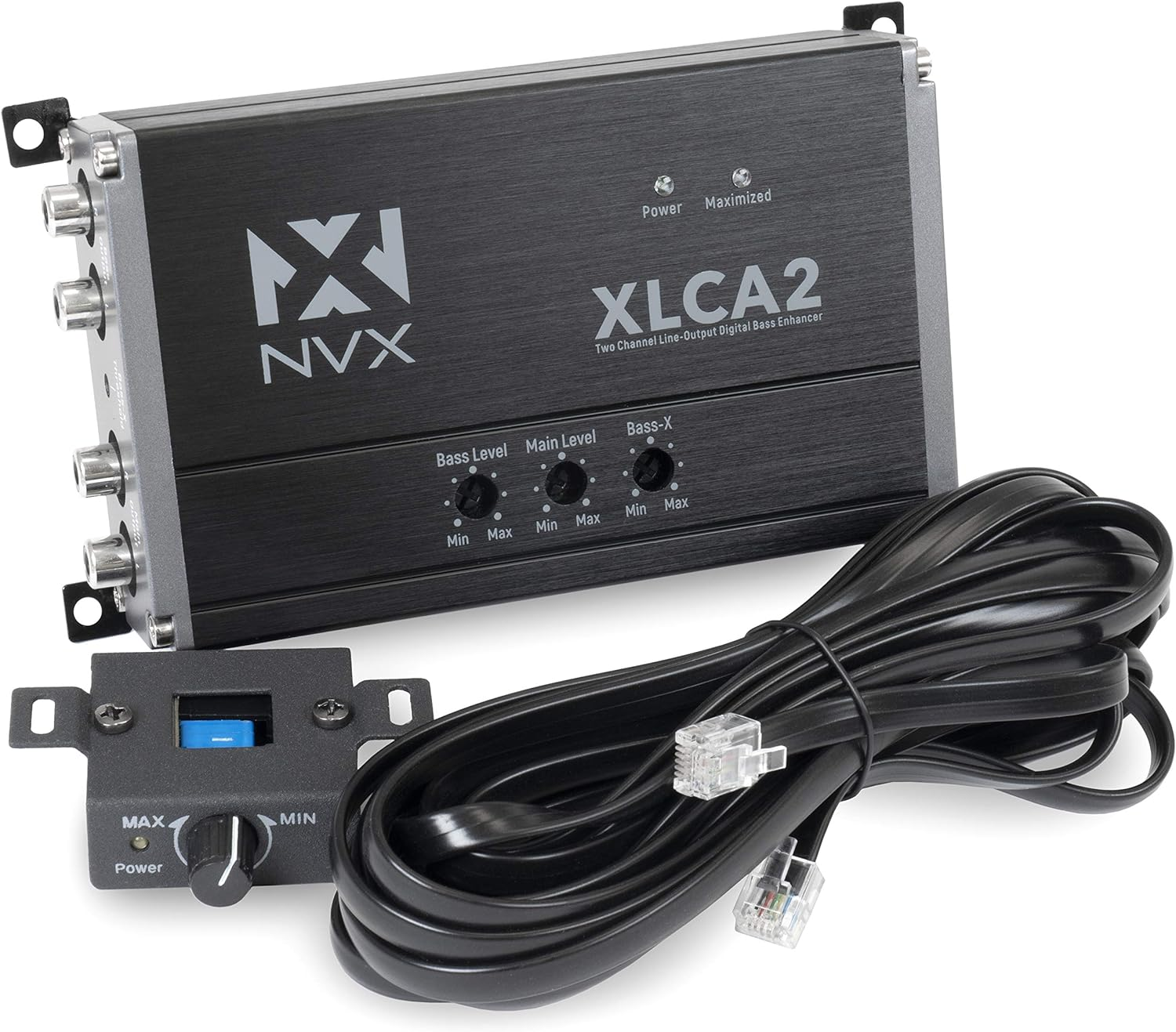 NVX XLCA2 X-Series 2-Channel Line Out Converter Digital Bass Enhancer with Xboost and Remote Level Control