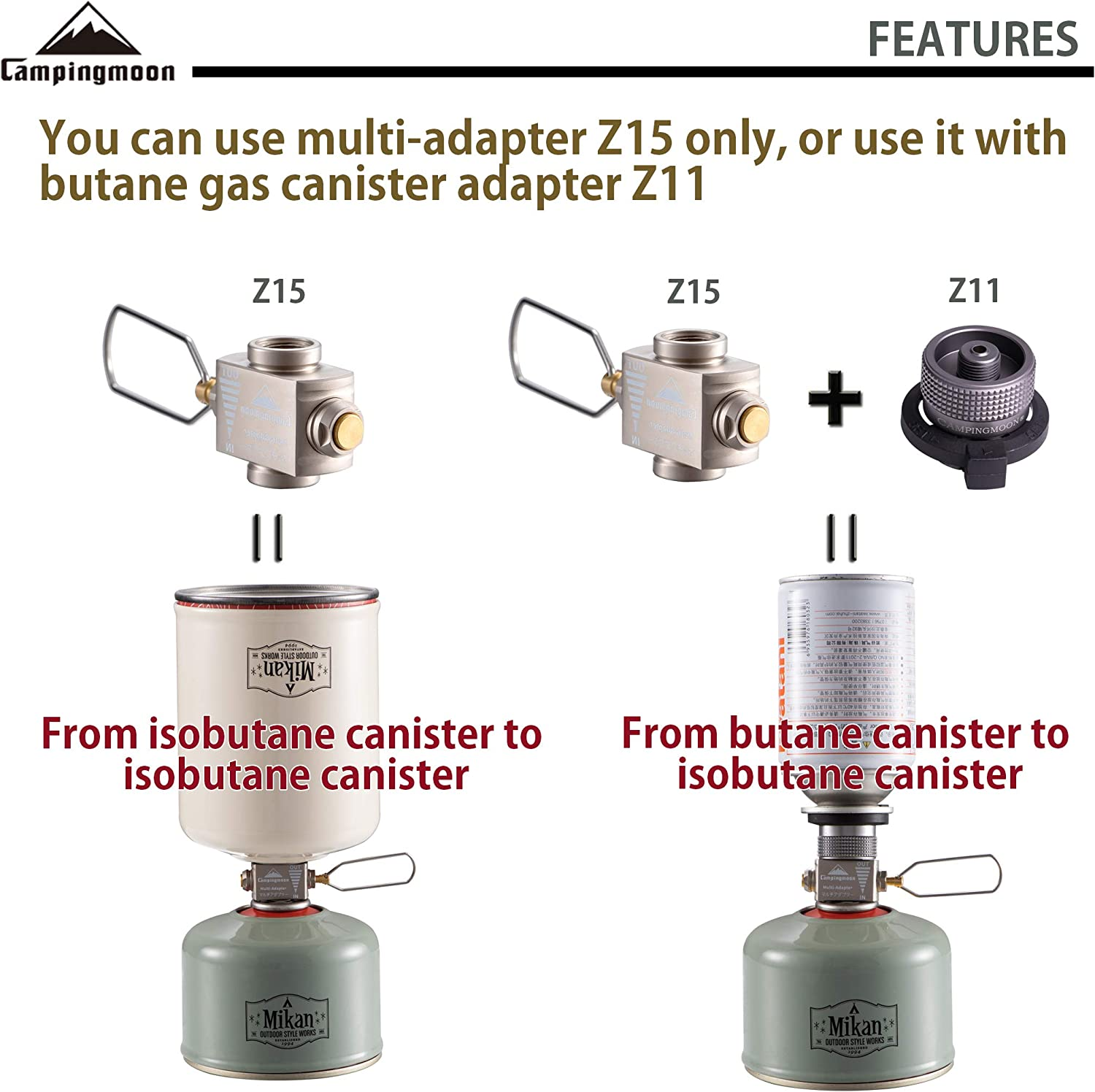 camping moon CAMPINGMOON Outdoor Gas Refill Adapter EN417 Lindal Valve(Vent V... - Picture 7 of 13