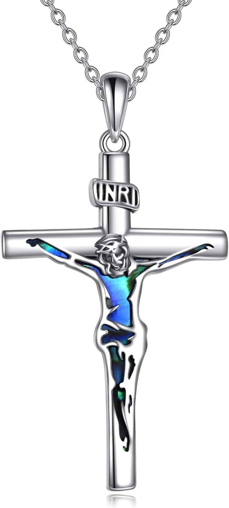 Crucifix Pendant Cross Necklace Sterling Silver Christian Religious Jewelry Gift