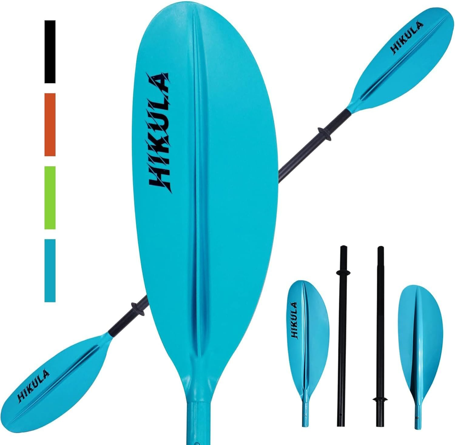 Kayak Paddle 4 Pieces Aluminum Shaft and PP Blade Floating 86.6In/220Cm, 90.5Inch/230Cm Lightweight Oars