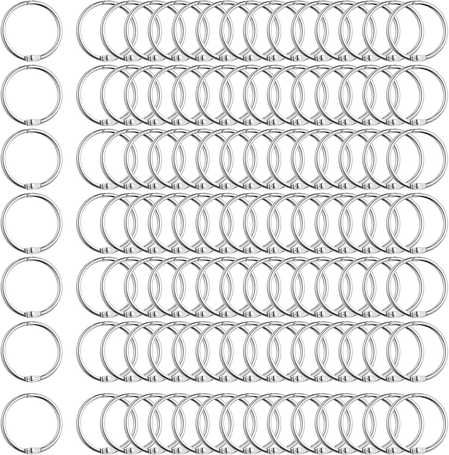 120 Stück Binder Ringe 15Mm, Lose Blatt Buch Ringe Heftring Metallring Buchbinder Für Scrapbook Album Notizbuch Karteikarten(Silber)