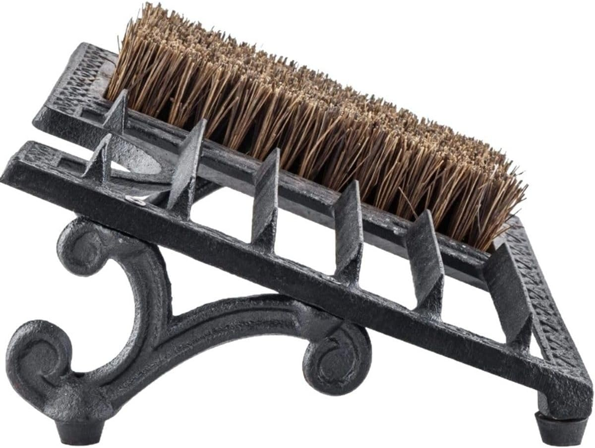 Cast Iron Boot Scraper with Stiff Bristles Outdoor Shoe Cleaner for Mud and Dirt at Garden Patio Porch Entrance Heavy Duty Entryway Footwear Brush 33 X 21.5 Cm