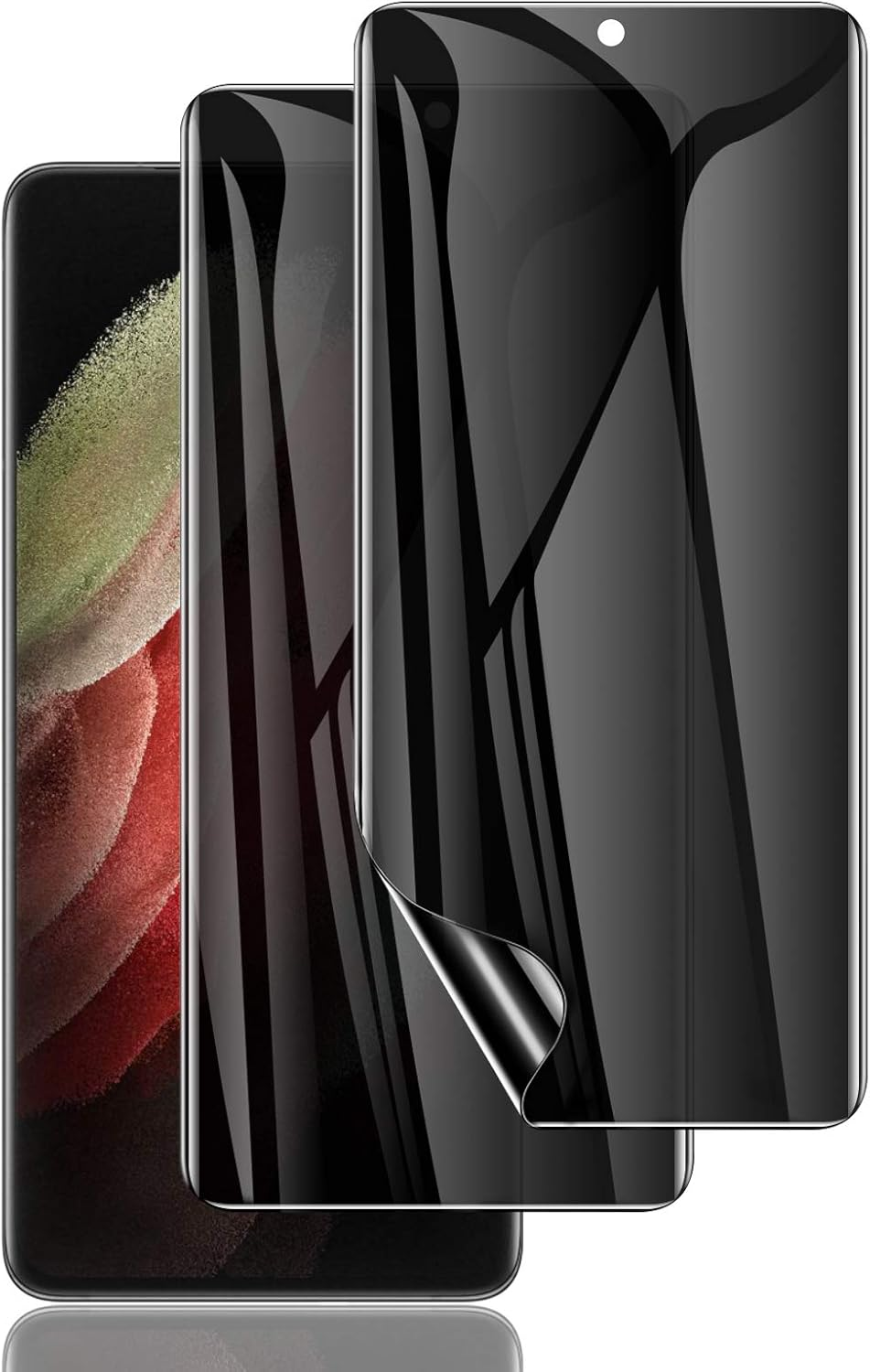 2 Pack for Galaxy S21 Ultra Privacy Screen Protector, Anti-Spy Full Adhesive Coverage Film for Samsung Galaxy S21 Ultra, [Ultrasonic Fingerprint Compatible] Easy Installation