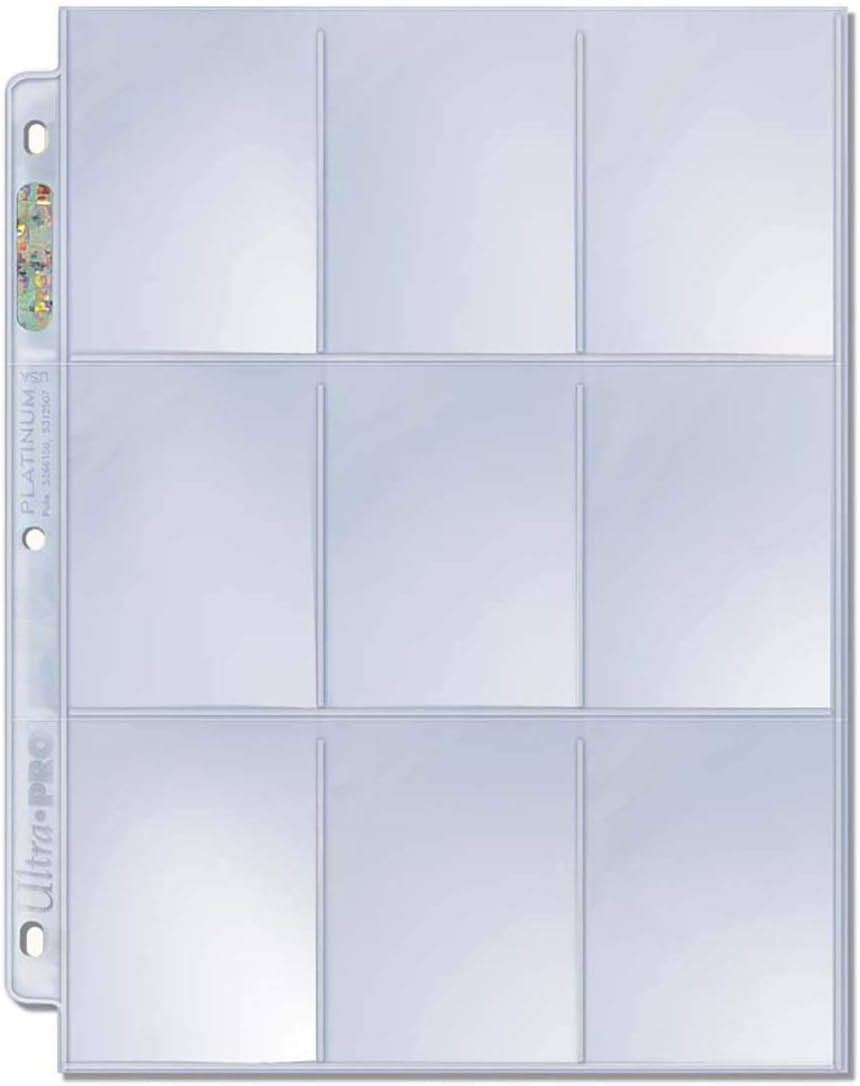 Platinum Series 9-Pocket Pages (50 ct.) - Card Sleeves Binder Sheets for Trading, Sports, and Gaming Cards - Archival Safe