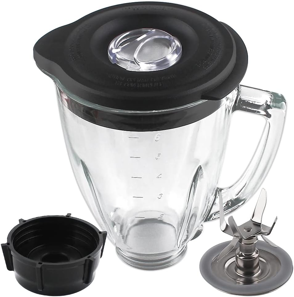 Replacement Parts 6-Cup Glass Jar with Blade, Compatible with Oster Blenders