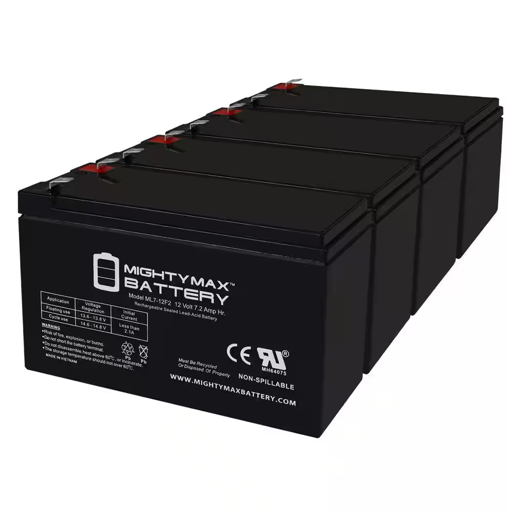 12-Volt 7Ah F2 Replacement Battery for APC Back-Ups ES 750 BE750BB - 4 Pack