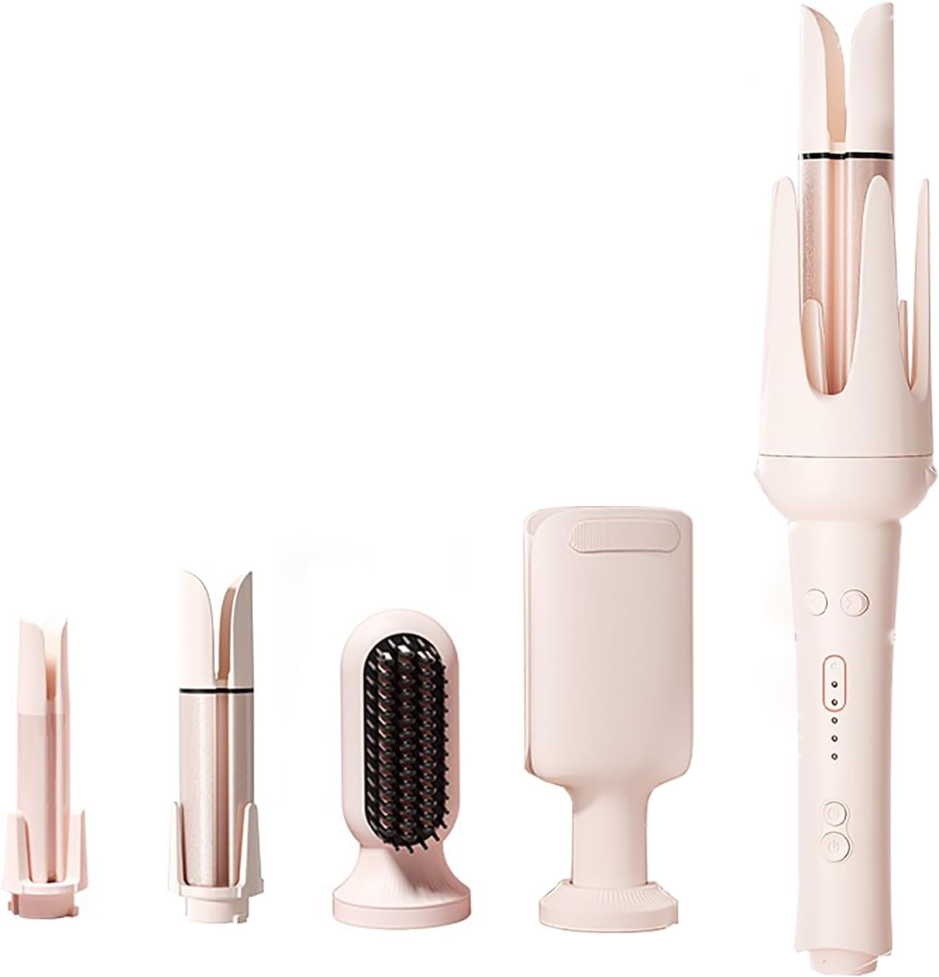 5 in 1 Interchangeable Curling Iron Set, 5 Styling Tools, 28Mm，32Mm，40Mm Roll, Hair Straightener Brush，Volumizing Comb，And Curling Iron，3 Temp & Timer & Negative Ions