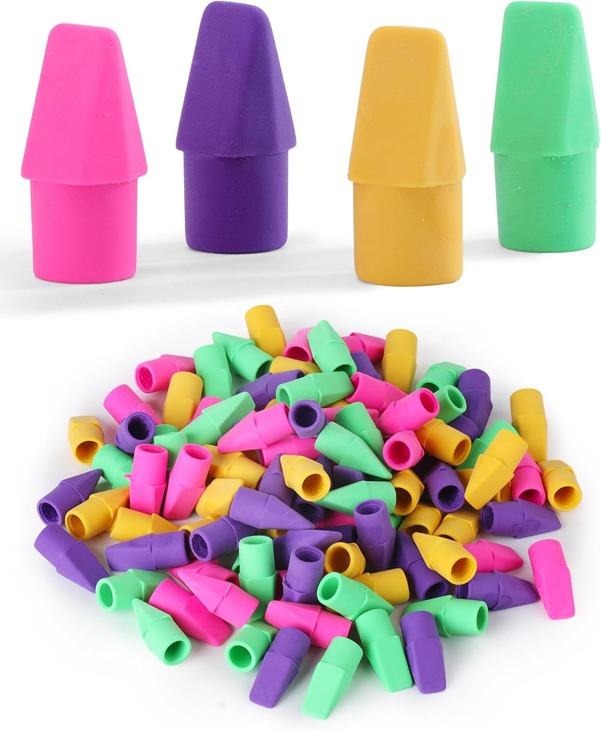 Erasers for Pencils, 120 Pack, Pencil Top Erasers, Eraser Caps, Cap Tops, Topper Erasers. Ereaser