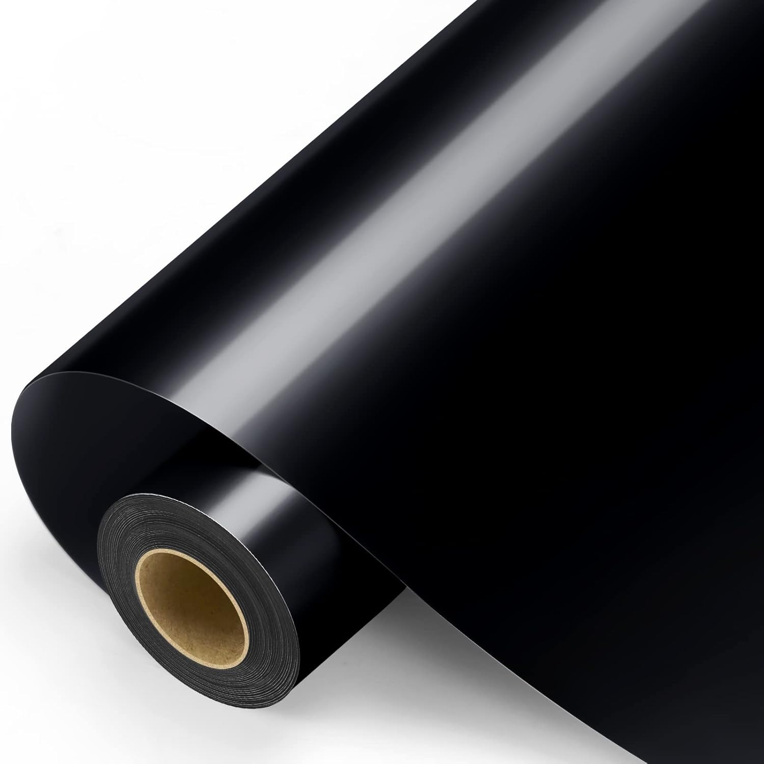 Black Permanent Vinyl - Glossy Black Adhesive Vinyl Roll for All Cutting Machine, Permanent Outdoor 12