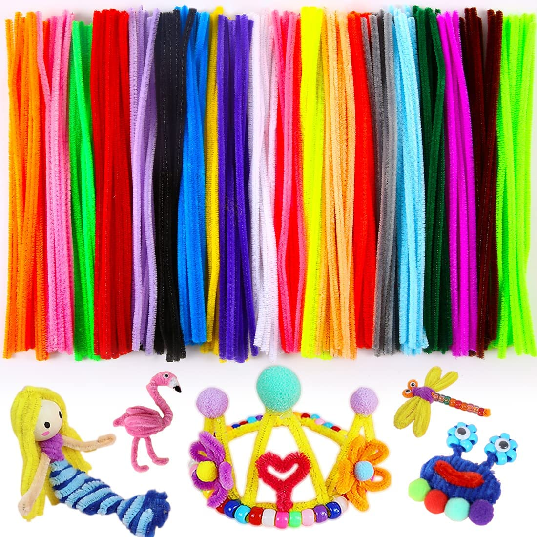 200 Multi-Color Pipe Cleaners for Arts & Crafts, Craft Supplies, and DIY Project