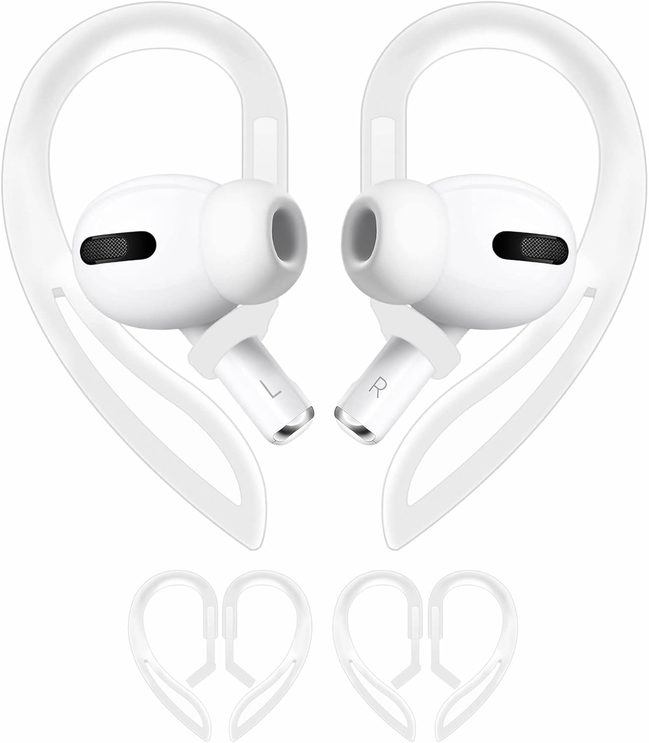 2 Pairs Ear Hooks Compatible with Airpods 3, 2, 1 and Pro - 360 Rotation, Adjust