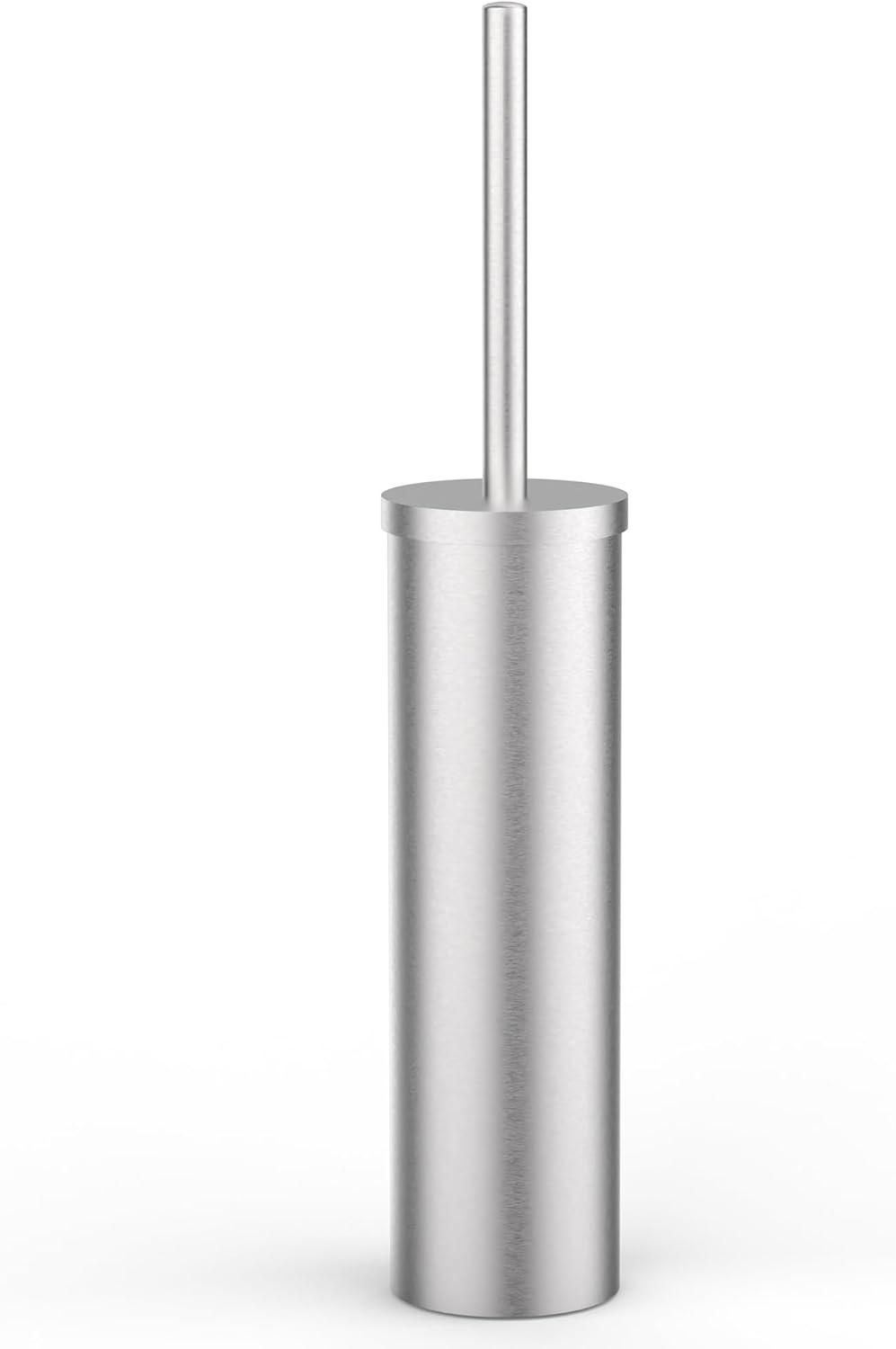 Stainless Steel Toilet Brush and Holder Set Brushed Silver Heavy Duty Toilet Bowl Brush with Long Handle for Bathroom and Farmhouse (Silver)