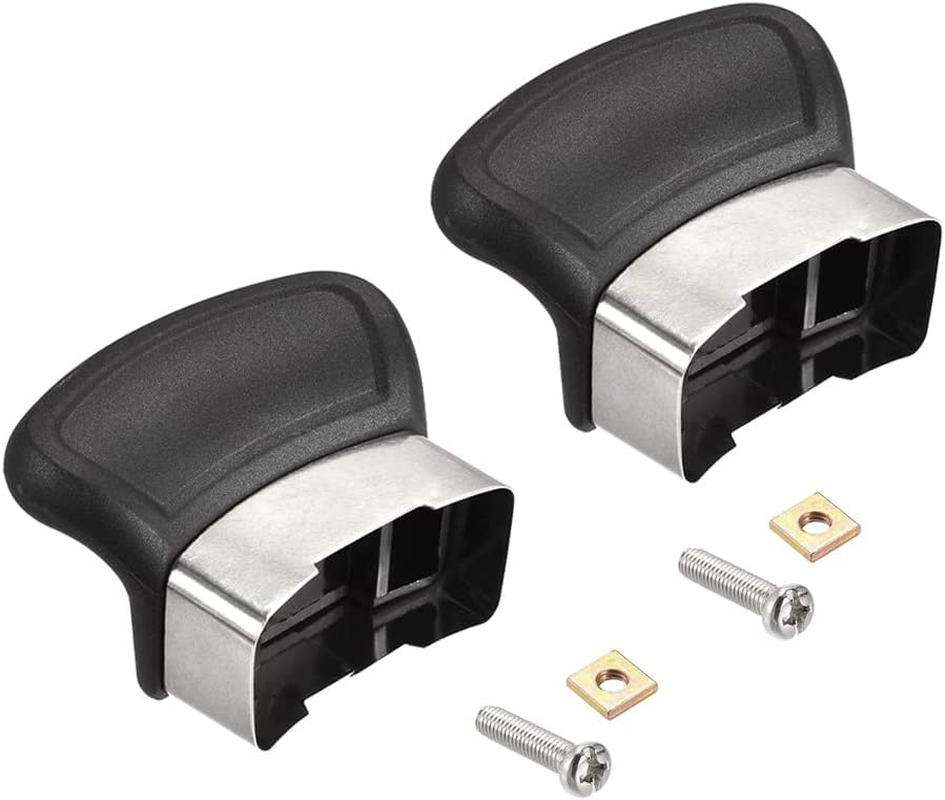 2 Pcs Replacement Handles for Single-Hole Pots and Pans ,Pot Short Side Handles Sauce Pot Panhandle with Screw for Pressure Pan Black Type Cooker Steamer