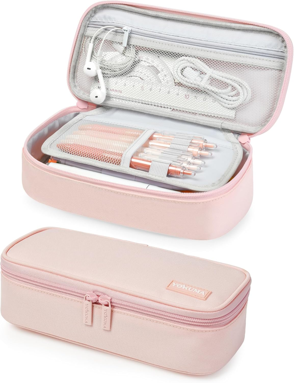Pencil Case,Large Capacity Pencil Pouch,Aesthetic Zipper Pencil Box, Back to School Supplies for College Student Teen Adults,Travel Essentials,Electronic Cable Organize