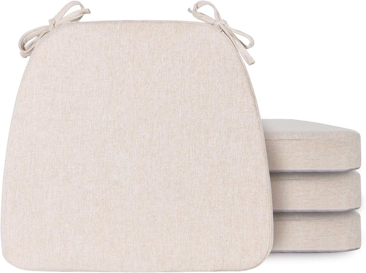 Chair Cushions for Dining Chairs Set of 4, Non-Slip Kitchen Chair Pads with Ties, Chair Seat Cushions for Indoor Wooden, Metal, Folding Kitchen Chair, 17