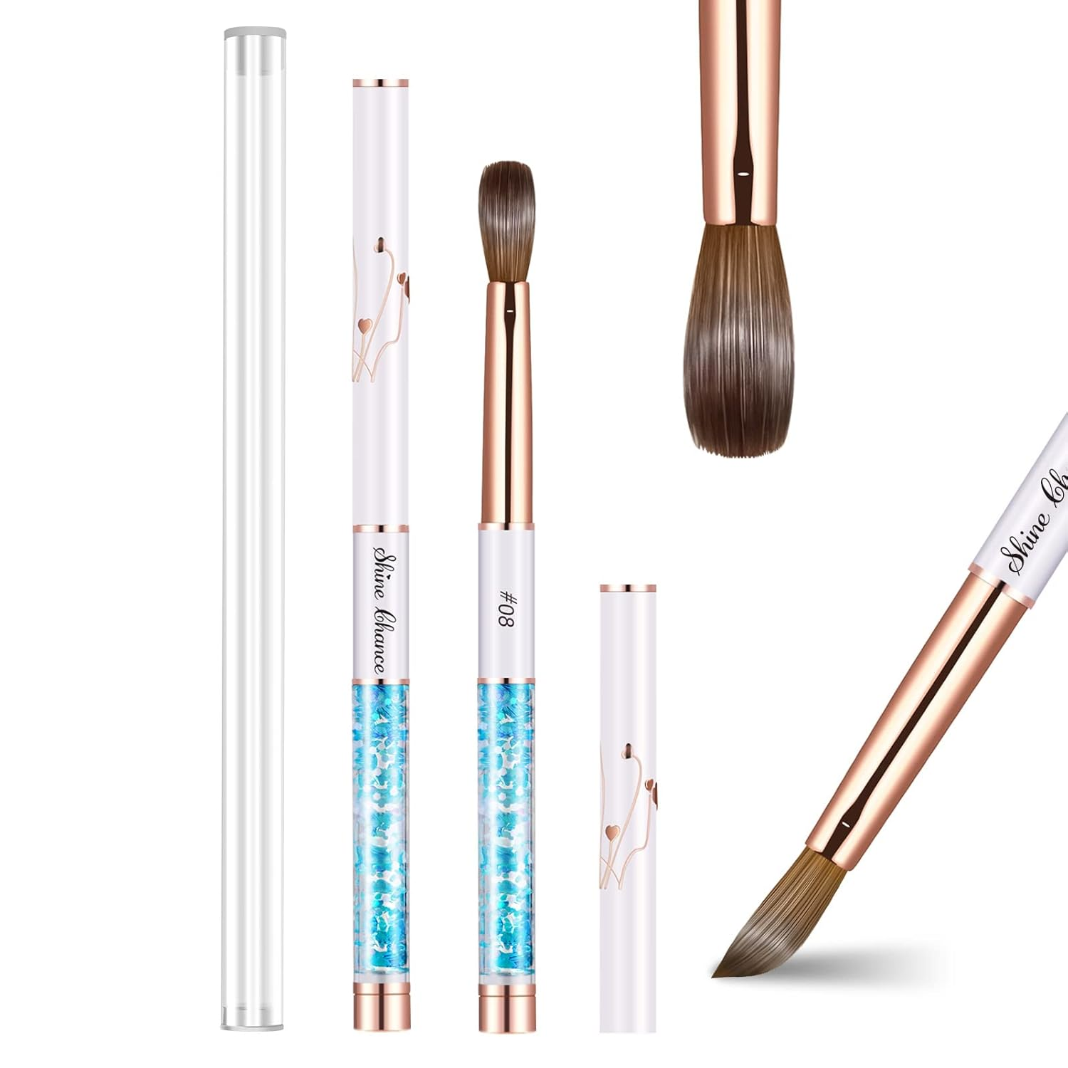 Pincel para uñas acrílicas tamaño 8, pincel para uñas Kolinsky Art 100% real