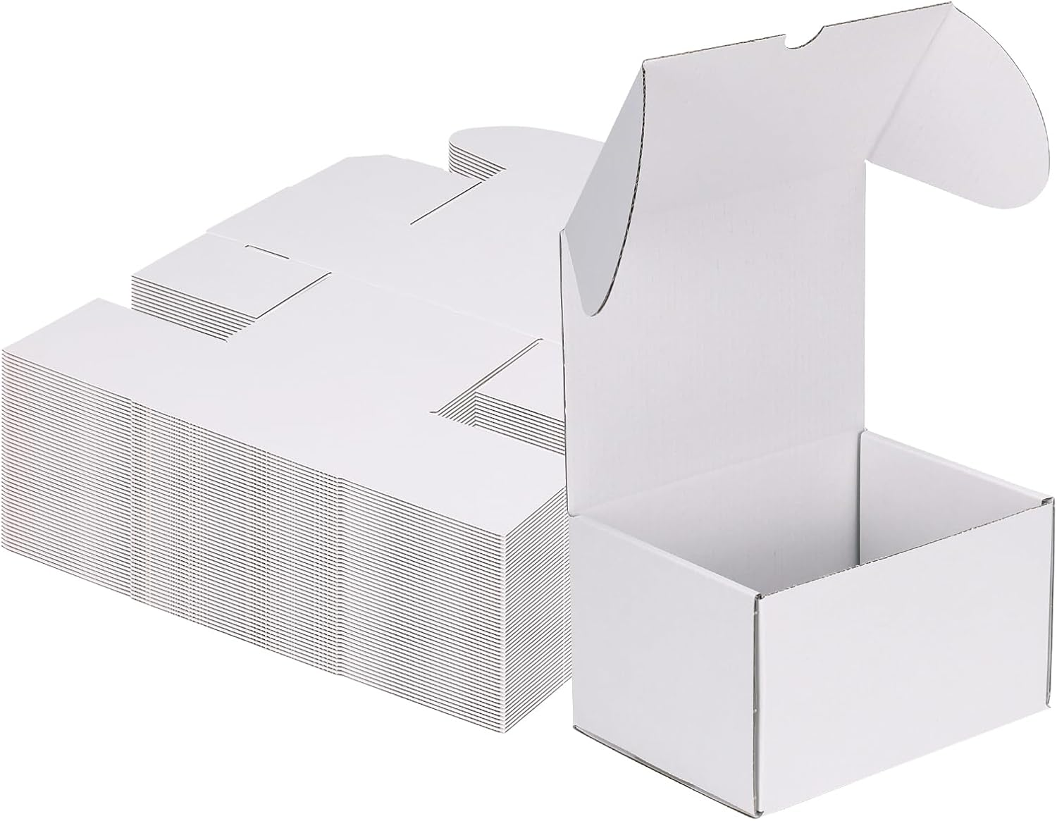 7X5X4 Inch Shipping Boxes Pack of 50, White Small Corrugated Cardboard Box for Mailing Packing Literature Mailer
