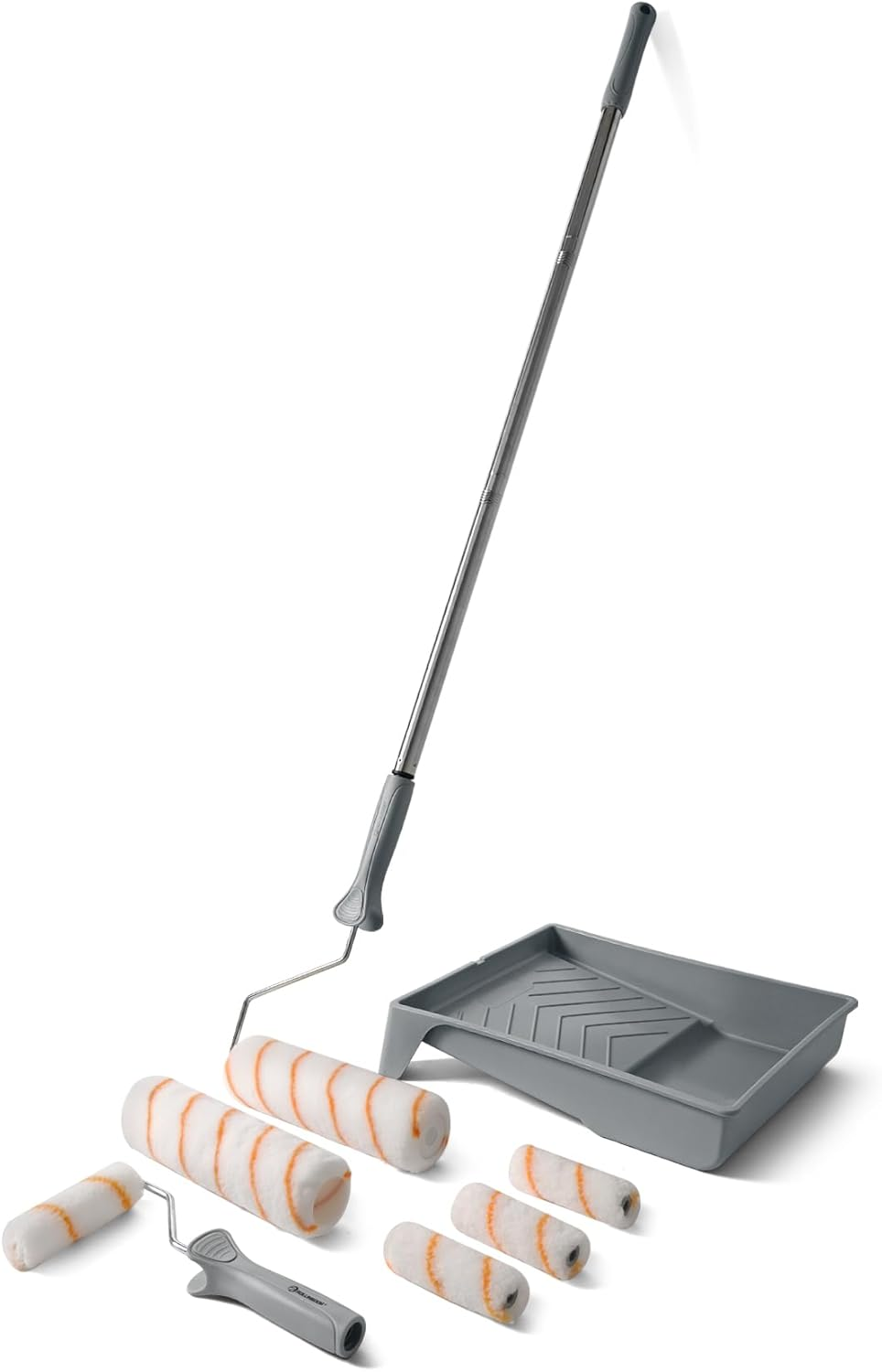 Kit Rodillo Pintura 9 Pulgadas Con Bandeja Mini 4 Pulgadas Palo Extensible 3ft