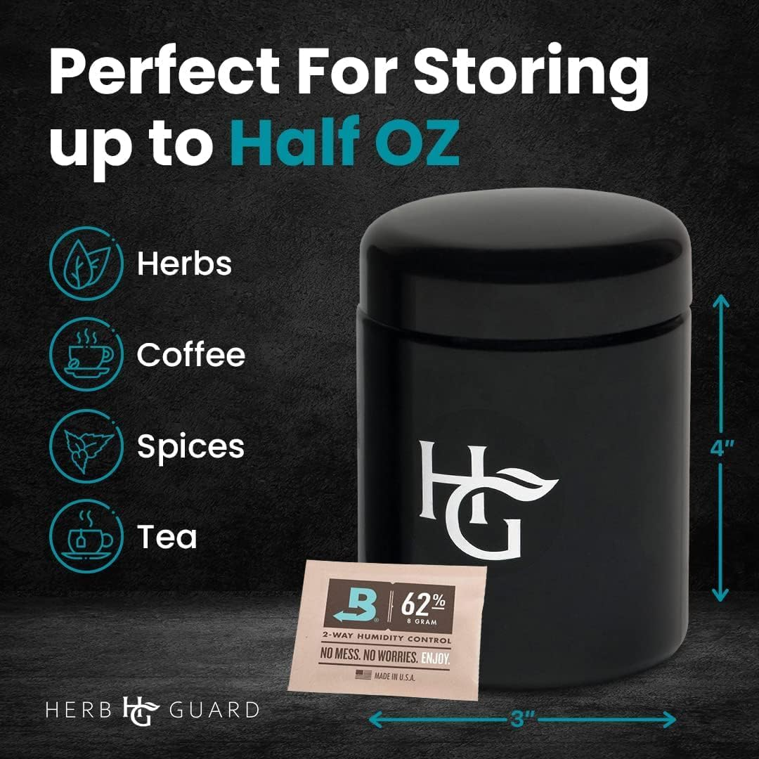Herb Guard - Half Oz Smell Proof Jar and Airtight Container (250 ml) Comes wi... - Picture 5 of 14