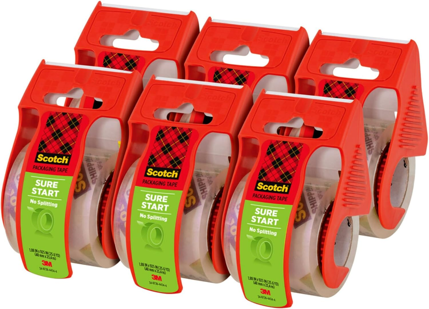 Scotch Sure Start Shipping Packaging Tape, 1.88