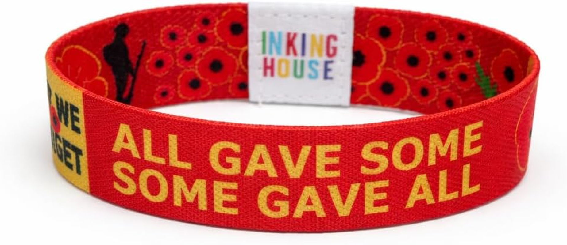 Remembrance day Poppy Elastic Wrist Band d day lest we forget all gave some some gave all