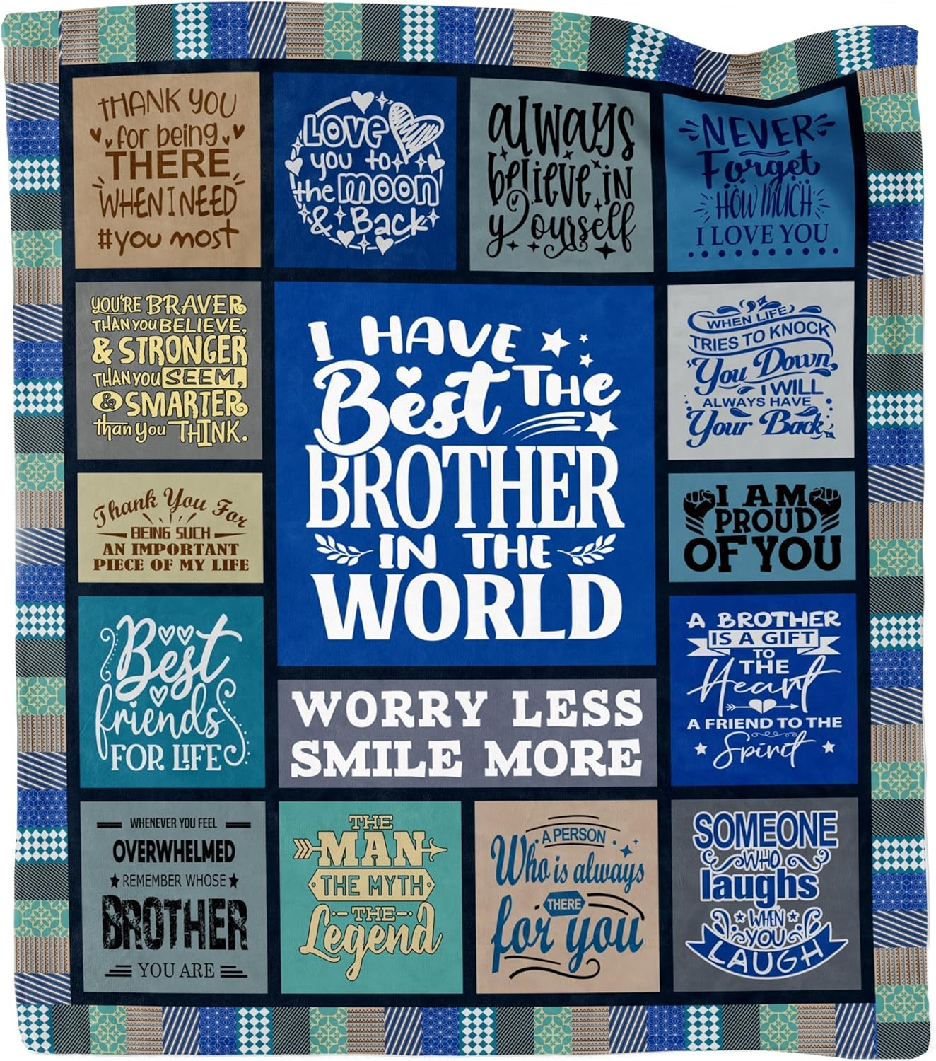 Gifts for Brother Blanket, Brother Gifts from Sister, Christmas Birthday Gifts for Brothers Adult, Big Brothers Gifts Throw Blanket 60