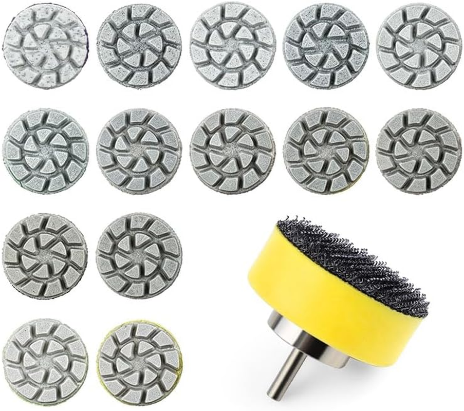 15Pcs Mini Diamond Polishing Pad Set with Holder for Fine Grinding