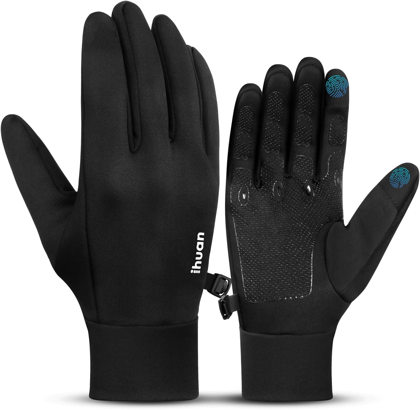 Ihuan Lightweight Winter Running Gloves for Women Men, Sensitive Touch Screen Fingers for Cold Weather, Thermal Material for Working and Outdoor Sports, Soccer Cycling Camping Hiking Driving.
