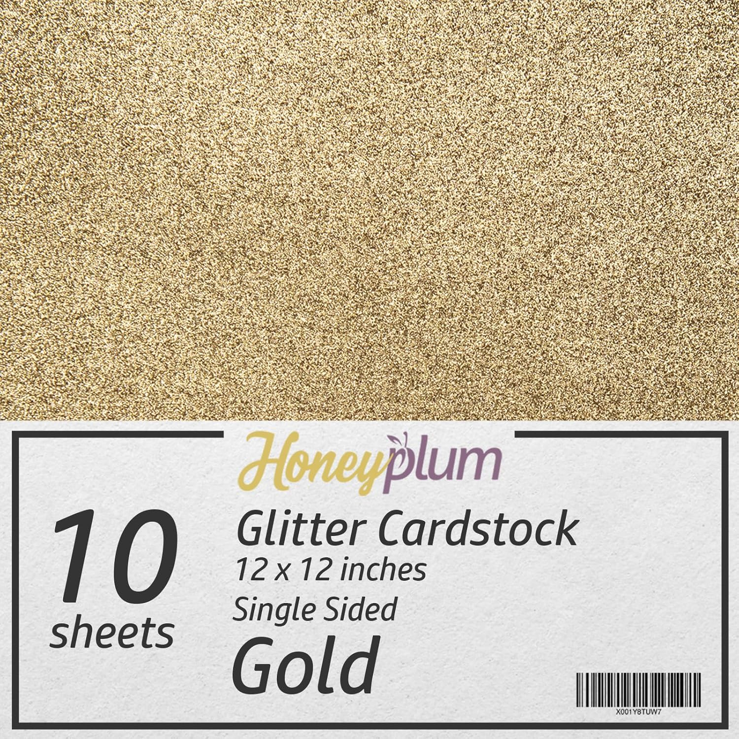 Gold Glitter Cardstock - 10 Sheets Premium Glitter Paper - 12