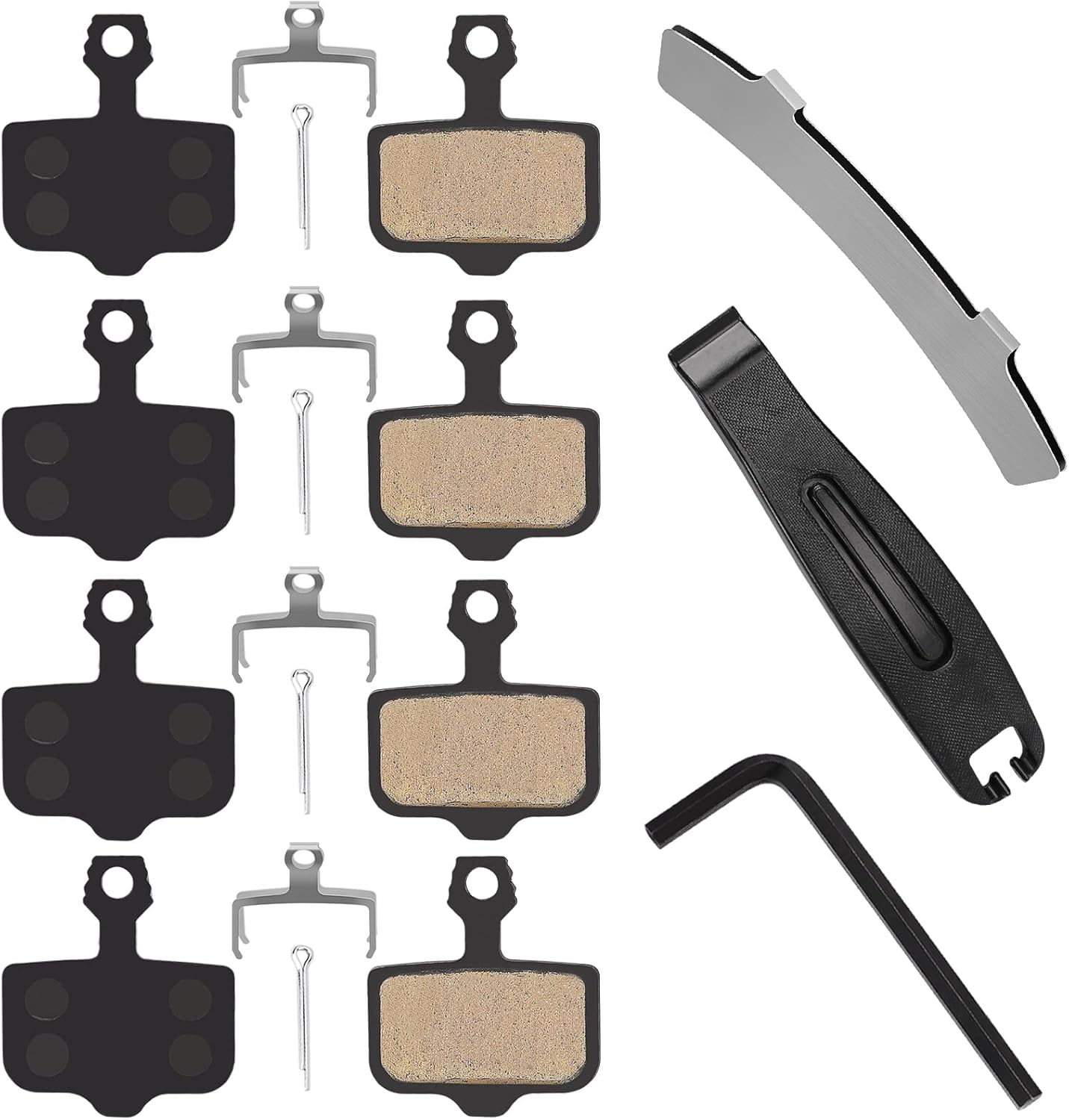 4 Pairs Bike Disc Brake Pads, Compatible for Sram Brake Pads Avid Elixir E1 