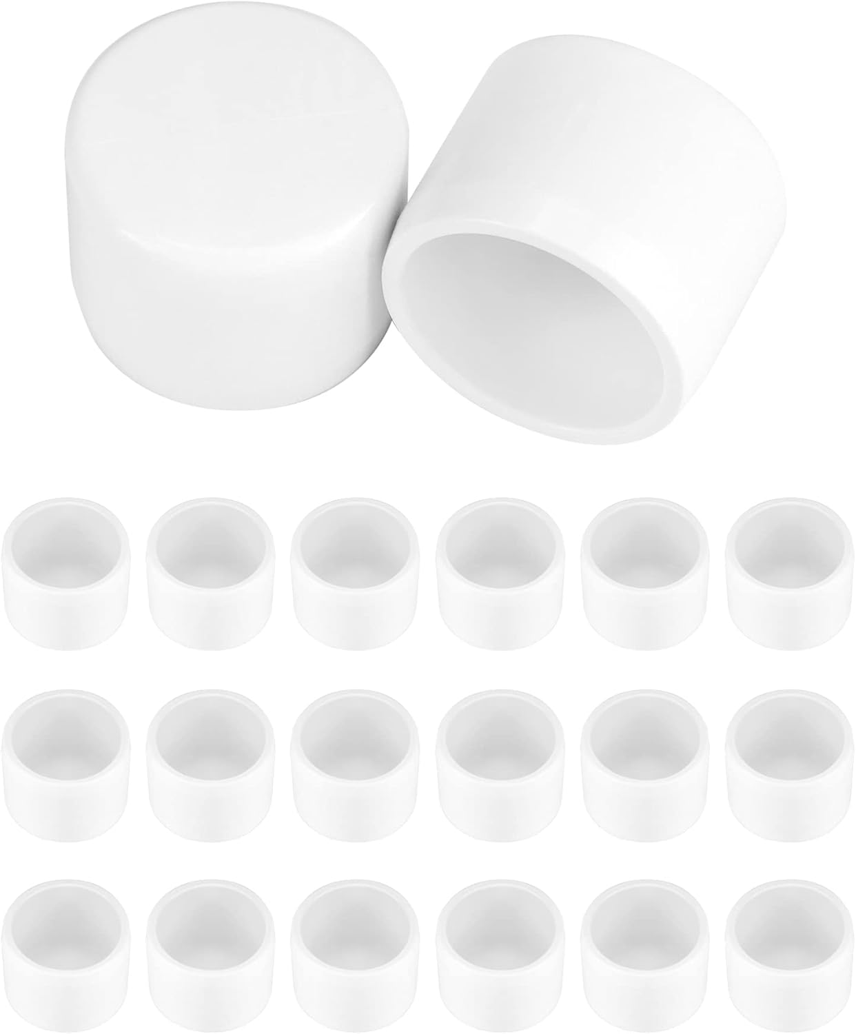 20 Pack 3/4” PVC External End Caps Furniture Grade SCH40 Pipe Fittings White Cap