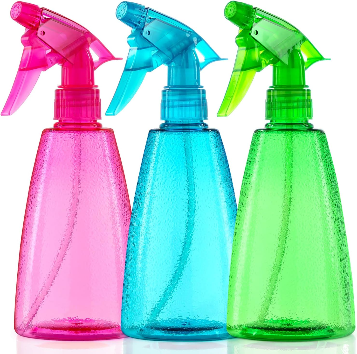 Spray Bottles 3-Pack, 16 Oz, Mist & Stream, Plastic Water Spray Bottle for Hair, Plants, Cleaning Solutions, BBQ, Cat Dog Spray Correction Behavior - Leak Proof - Empty Spray Bottles