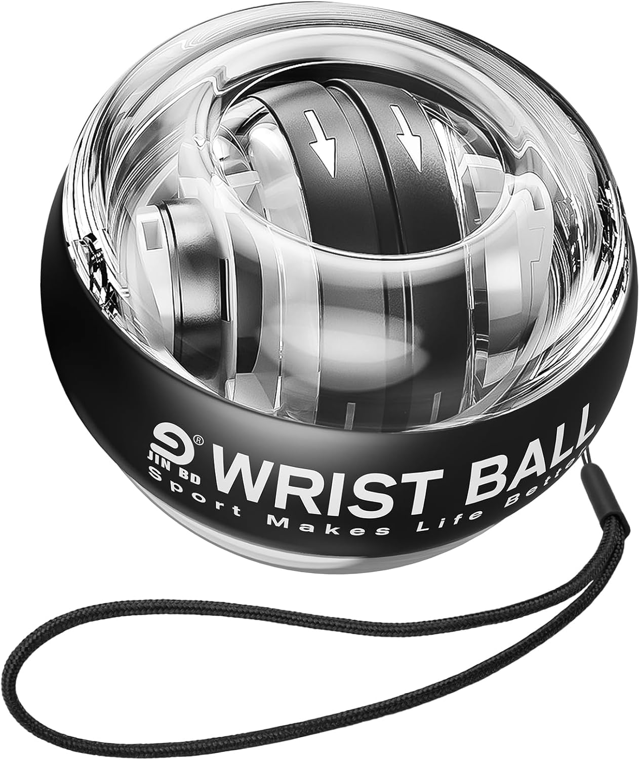 JIN BD Wrist Trainer Ball Auto-Start Gyroscopic Forearm Exerciser Gyro Ball for Strengthen Arms, Fingers, Grip and Muscles