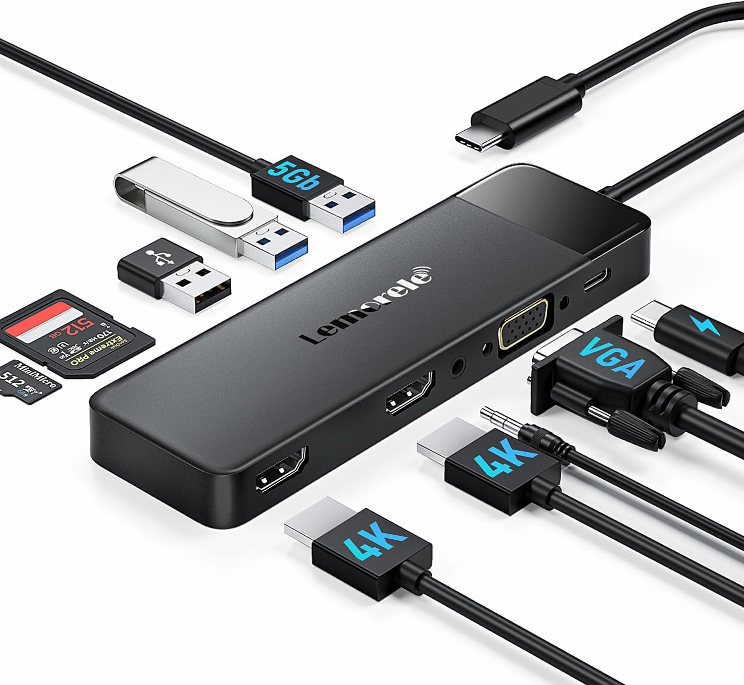 10 in 1 USB C Docking Station Dual Monitor, Laptop Dock USB C Hub Multiport Adapter Triple Monitor W/2 HDMI 4K, VGA, 3 USB 3.0/2.0, PD, SD/TF, 3.5MM Audio for Lenovo, Surface, MacBook