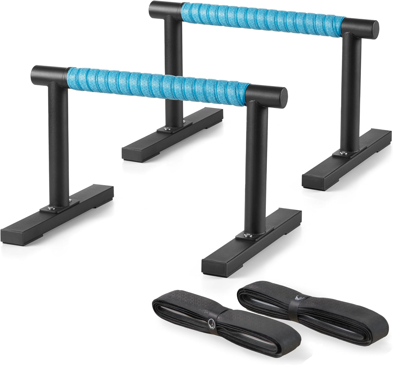 Steel Black Push Up Handles Parallettes Bars for Floor Workout, Anti-slip Cal...