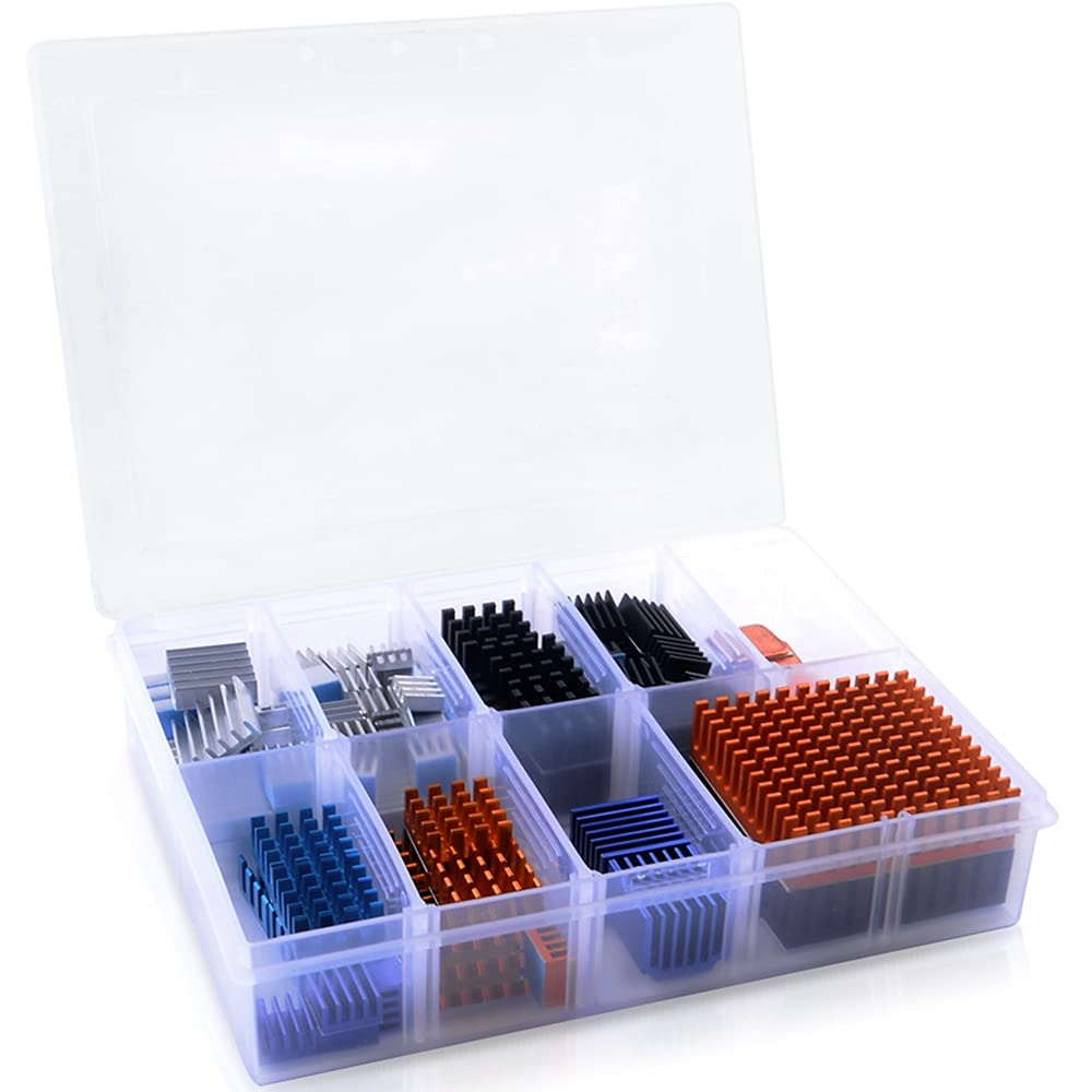 102pcs Heatsink Kit with Conductive Adhesive Tape, Cooler Heat Sink for Cooling Raspberry Pi VRM VRAM CPU GPU VGA Small IC Laptop LED MOSFET Transistor SCR Voltage Regulator