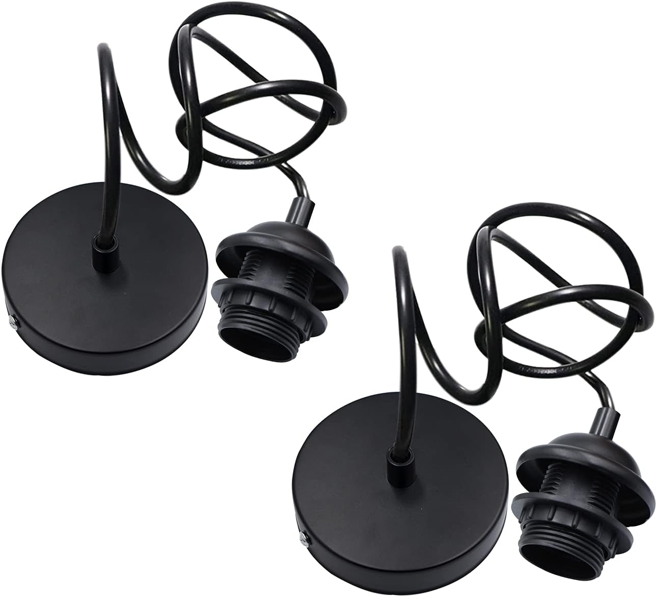 Pendant Light Kit 2Pcs Mini Pendant Light Cord Cable Socket E27 Lamp Holder with 3.94Ft Adjustable Industrial Vintage Hanging Ceiling Lantern Light Fixture for Bedroom Chandelier