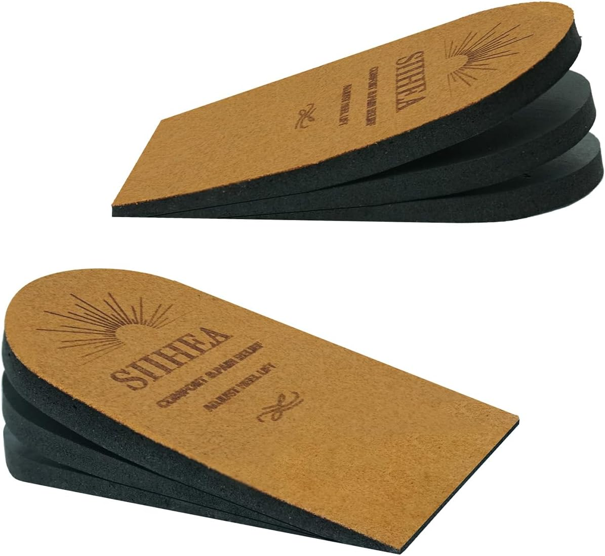Adjustable Heel Lifts for Shoes, 1/4'' Height Increase Insoles for Achilles Tendonitis, Heel Pain, Leg Length Discrepancy, Plantar Fasciitis, Shoe Lifts (Large (1 Pair), Brown)