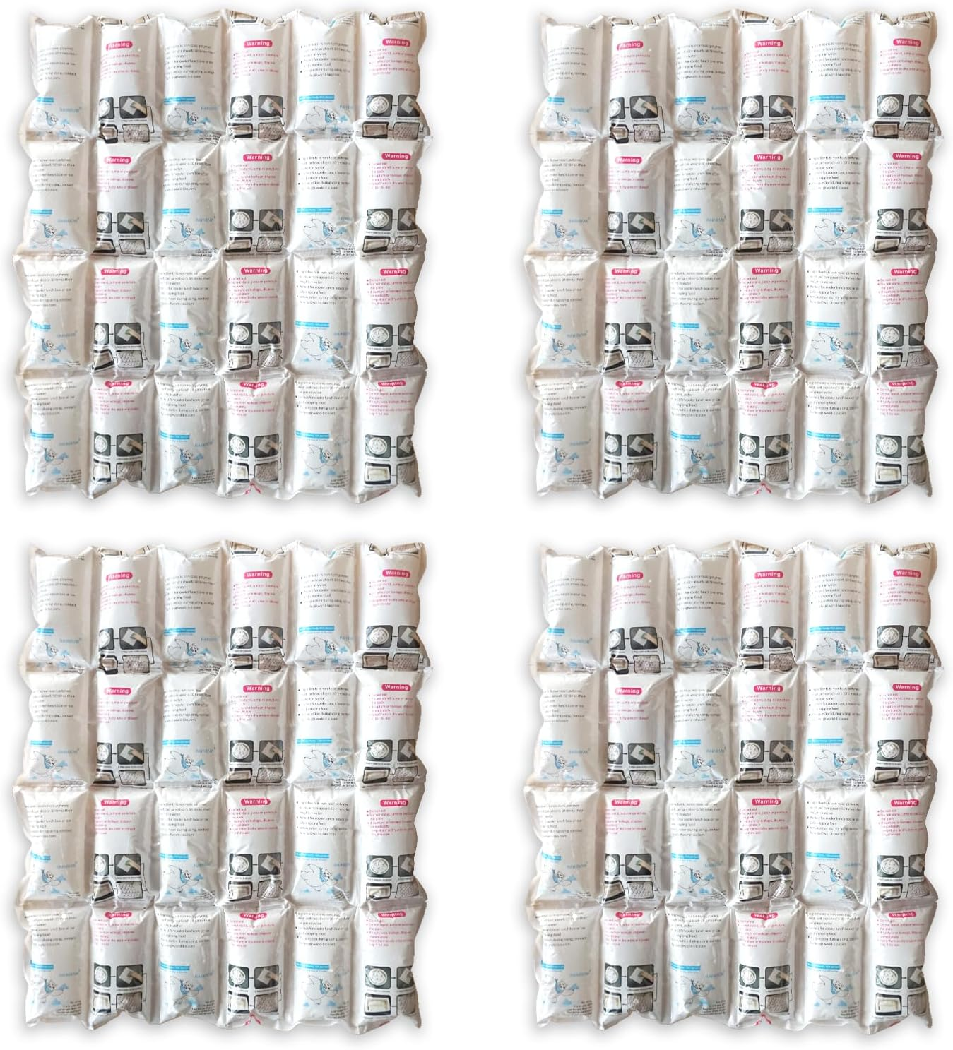 Dry Ice Packs for Shipping Long Lasting, Reusable Cold Ice Pack Sheets for Lunch Box, Flexible Dry Ice Packs for Coolers, Dry Ice for Shipping Frozen Food, 24 Ice Cells Each Sheet, 4 Sheets