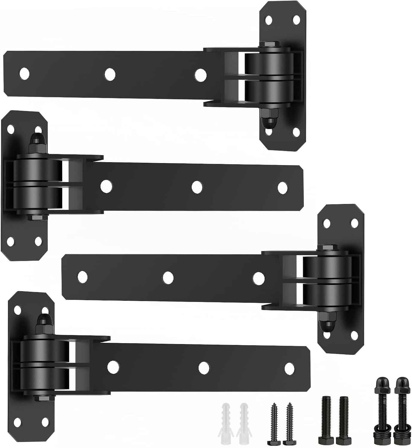 Heavy Duty Gate Hinges, 1000 Lbs Capacity with Built-In Ball Bearings, 13” Bolt-On/Weld-On Design, Gate Hinges with 180° One-Way Open for Wooden/Metal Gates,Garden Gates, Fence, Sheds (4PCS)