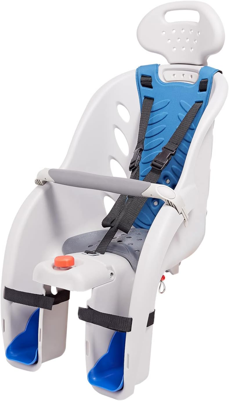 Deluxe Child Bike Carrier, Seats One Kid Ages 1+, Frame Mount, Adjustable Safety Harness, Quick Release Design, Comfortable Padding, Rear-Mounted Child Bike Seat for Toddler