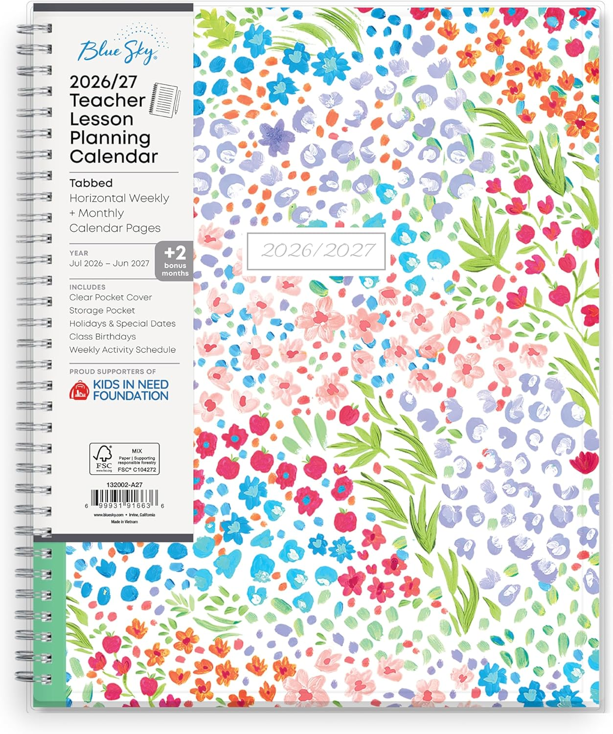 2026-2027 Weekly and Monthly Academic Year Teacher Lesson Planner Calendar, July 2026 - June 2027, 8.5