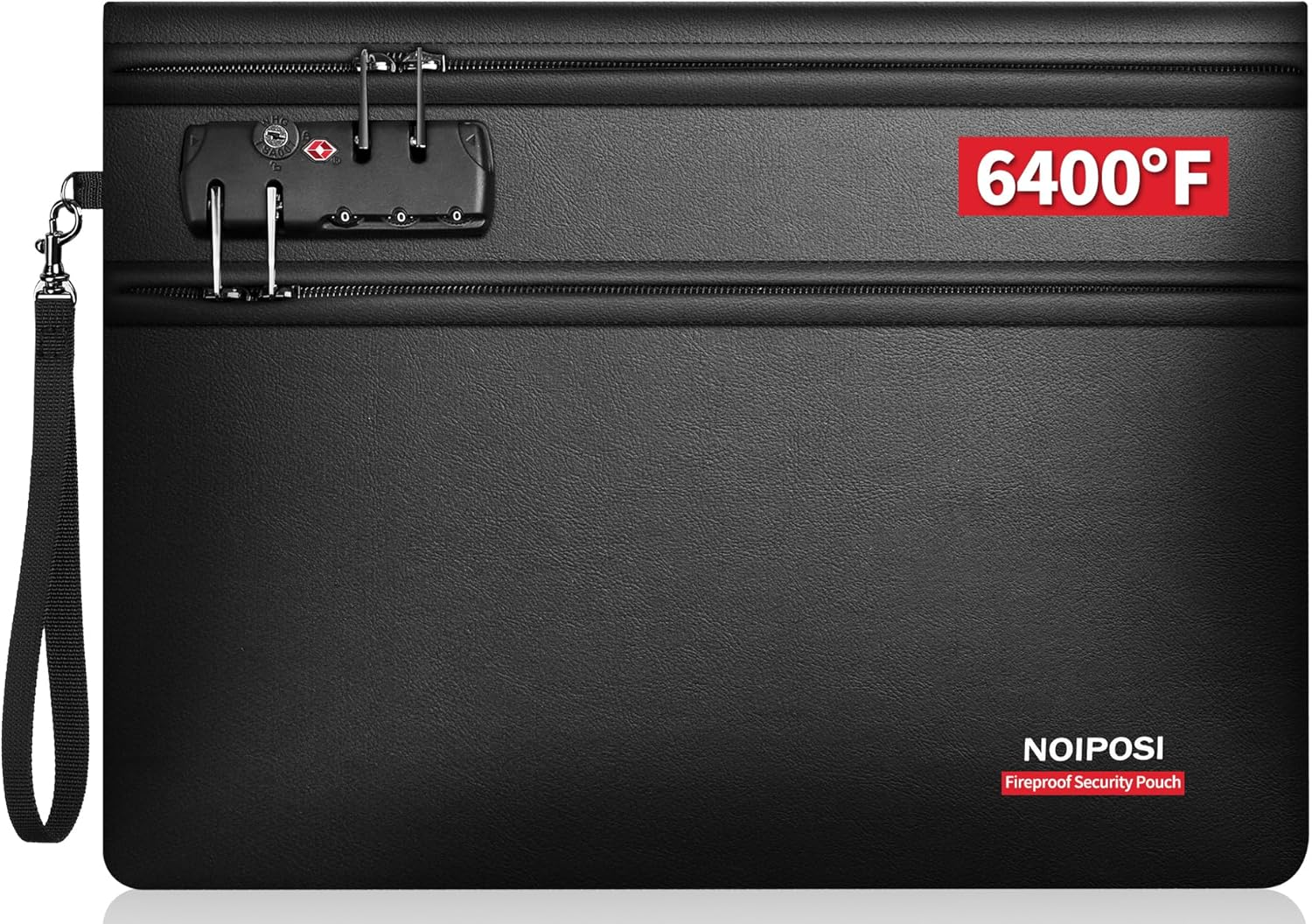 6400℉ Fireproof Money Bag with Lock,Dual-Zip Compartments Fireproof Document Bag for Documents and Cash,12 Layers Heat Insulated Fireproof Pouch with Zipper,Protects Important Papers,Valuables