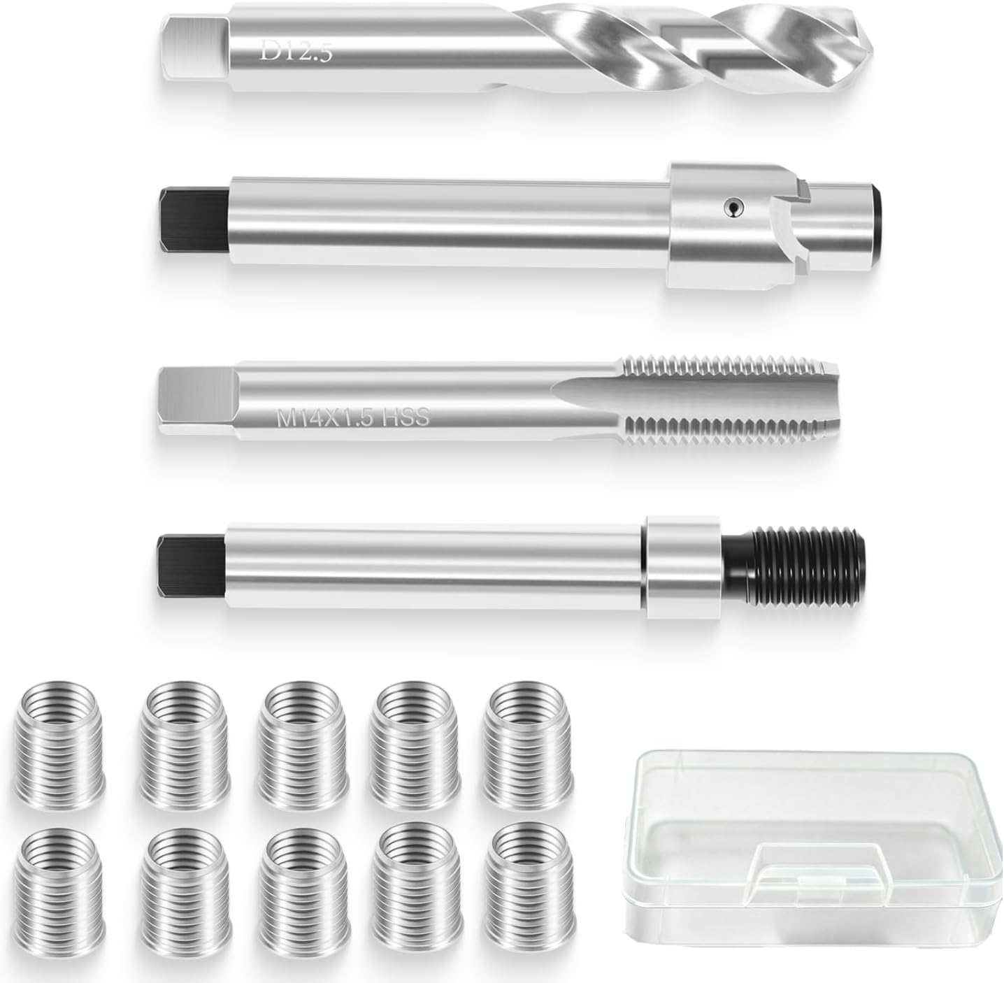 M12X1.5X16.2Mm Thread Repair Kit with 10PCS Stainless Steel Insert