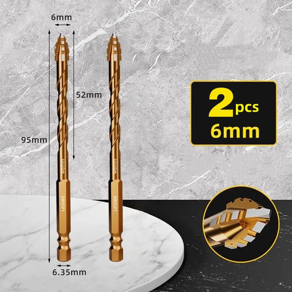 New Four-Flute Sawtooth Eccentric Drill Bit Professional Carpentry Tools for Glass Ceramic Concrete Brick Metal Drill Bit Set